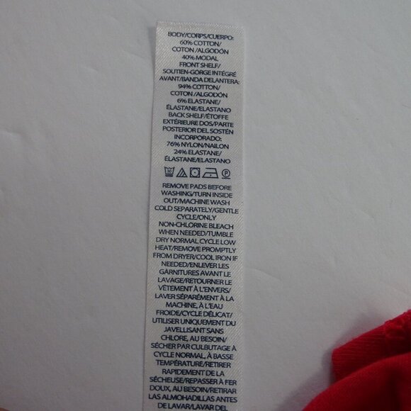 Bra Tops Red One Shoulder Top Women Size S Ruffle Sleeve Ruched Built In Bra - Picture 8 of 12